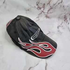Freightliner Hat Mens Adjustable Strapback Dad Cap Vtg Flames K Products